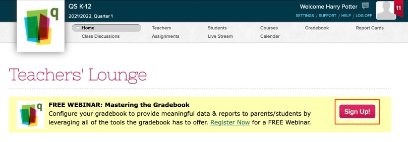 Link available via the Home page