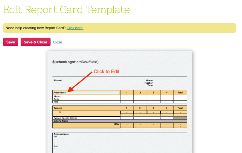 how to edit your quickschools report card