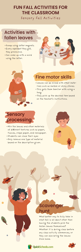 sensory activities your students can do this fall infographic