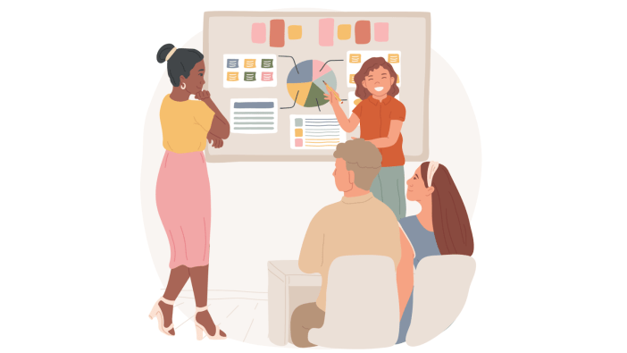 Teachers giving a clear presentation to parents for parent-teacher conferences