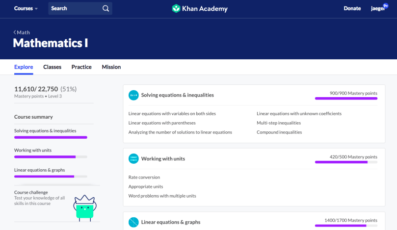 Khan Academy homeschool program