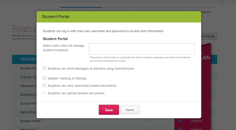 Direct messaging with teachers via a Student Information System