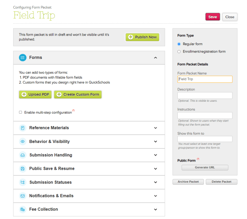 Build your online form