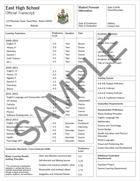 Sample transcript