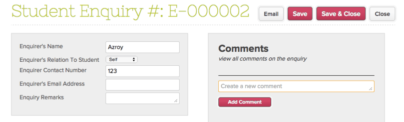 Student enquiry and email templates