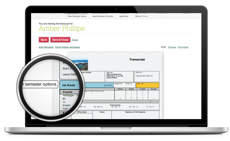 Online College & High School Transcript Software + School Transcript Template